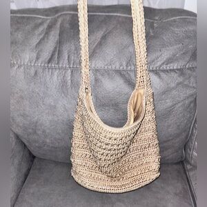 50%offw❤️ the sak purse beige weave shoulder handbag crossover